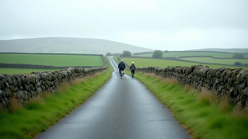 Scenic country lane cycling route